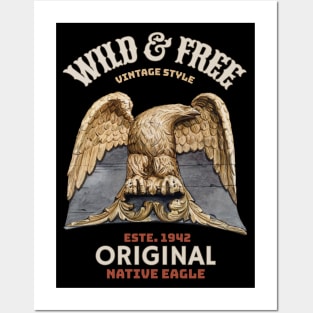 Native Eagle Vintage Style Posters and Art